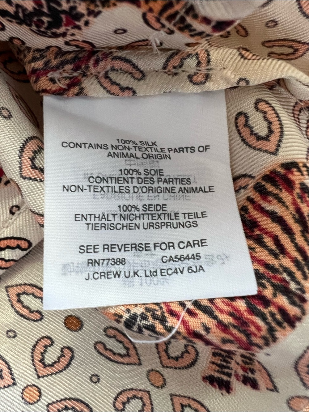 J.Crew 100% Silk Tiger Print Button Up Blouse Size 6 - Picture 8 of 15